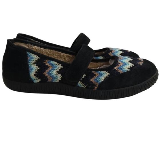 orthaheel Shoes - $Orthaheel tribal embroider Mary Jane shoes 7 womens leather ethnic comfort blue